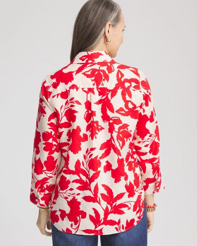 No Iron Floral Linen Shirt - image 3